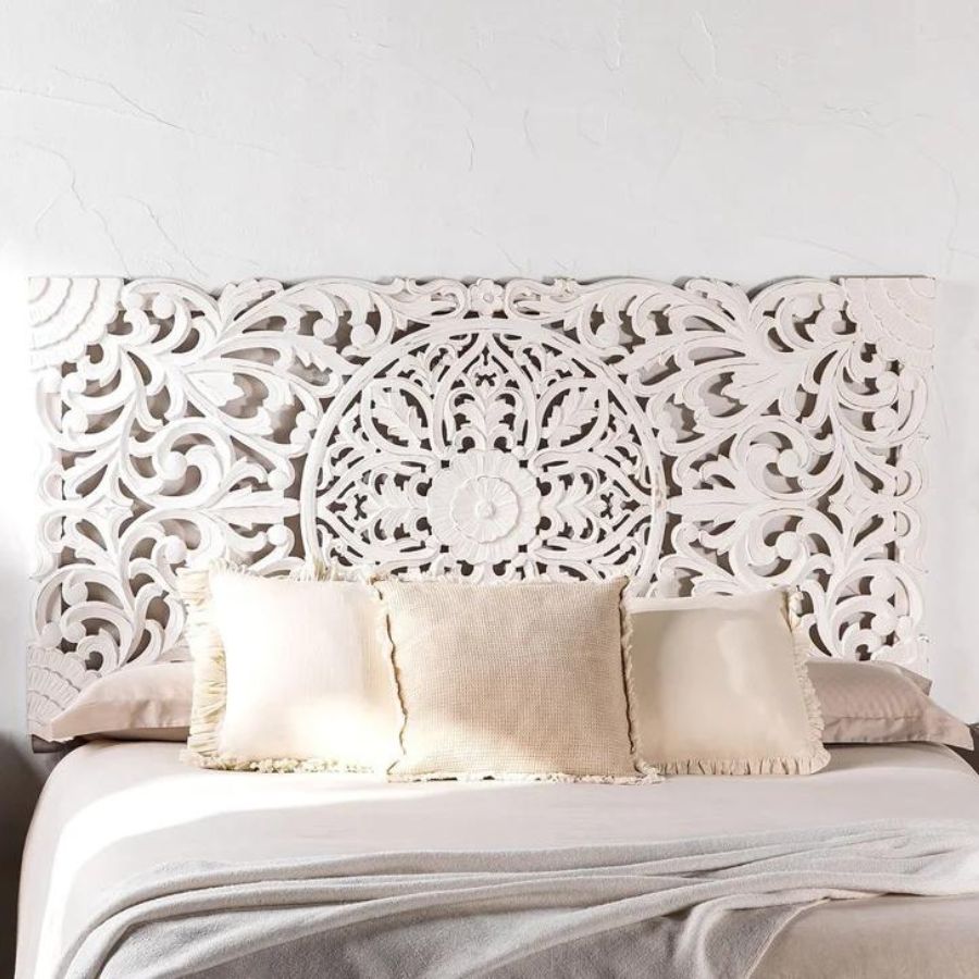 1 Solid Wood White Headboard