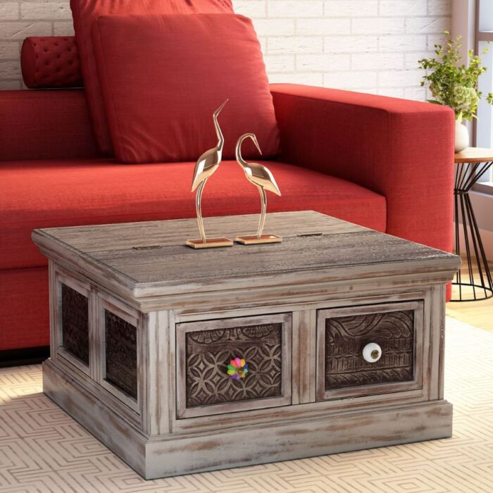 Jhalamand Solid Wood Trunk in Distress Finish