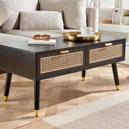 Cane Solid Wood Coffee Table