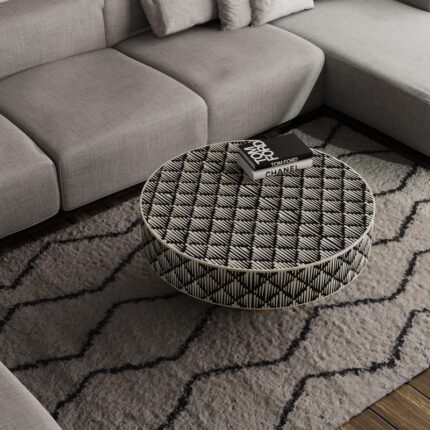 Bone Inlay Round Coffee Table-Tulip