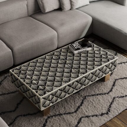 Rectangular bone inlay coffee table- Stick
