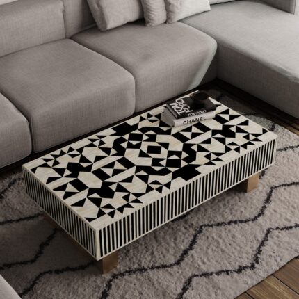Bone Inlay Rectangular Coffee Table - Mosic