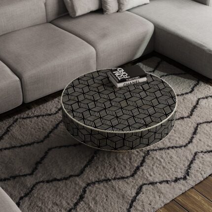 Round Bone Inlay Coffee Table - Stick