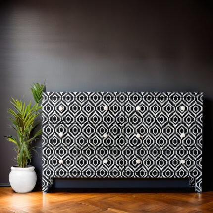 Geometric Bone Inlay Chest Of Drawers