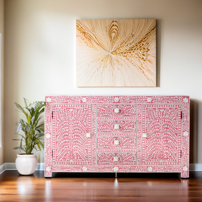 Jodha Bone Inlay Sideboard Pink