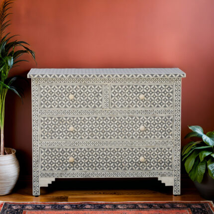 geometric bone inlay chest