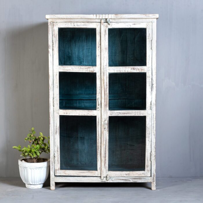 White Distress Wooden Cabinet