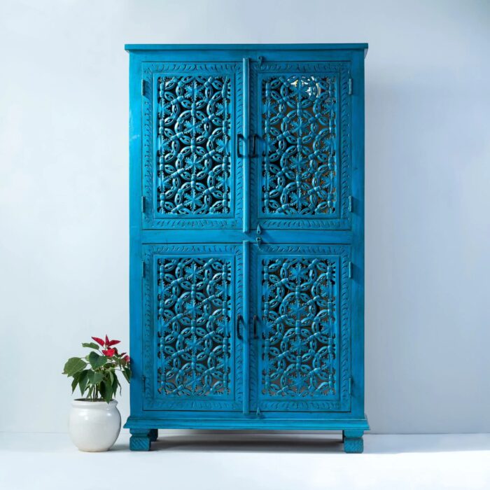 Hand-Carved Solid Wood Cabinet