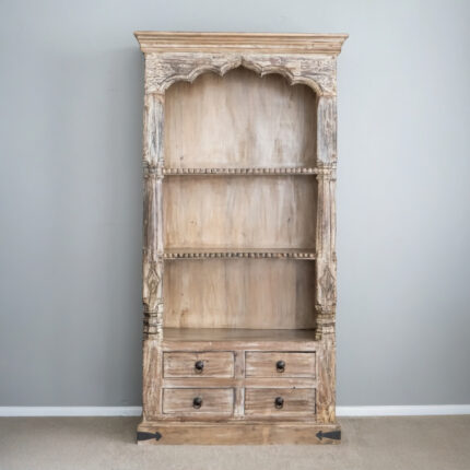 hand carved display unit with drawers