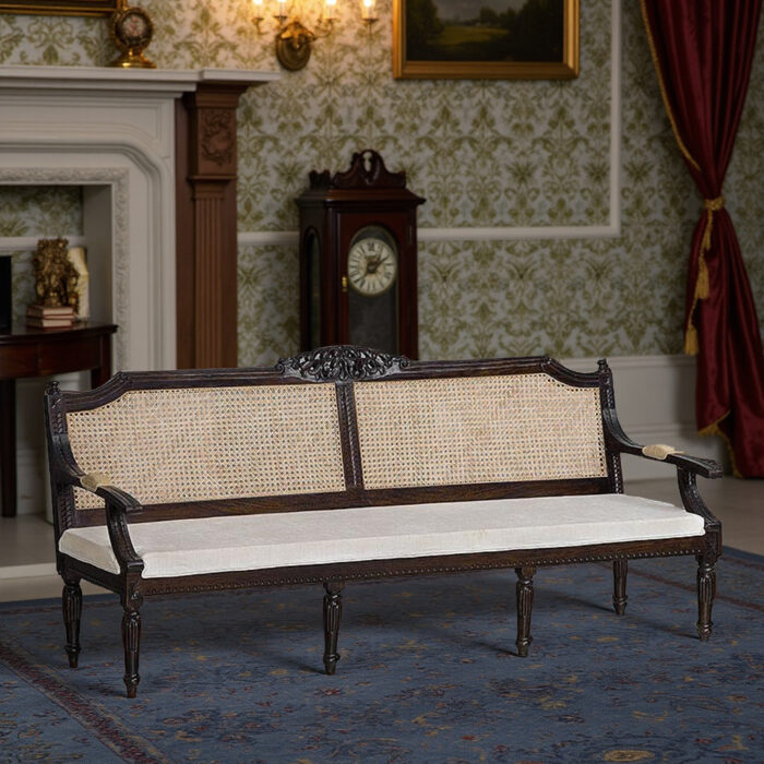 Solid Wood Bench Ratten Sofa