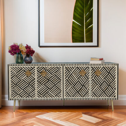bone inlay optical tv cabinet