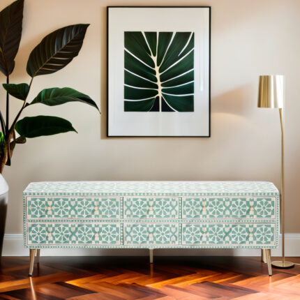Bone Inlay Moroccan Media Console Tv Unit