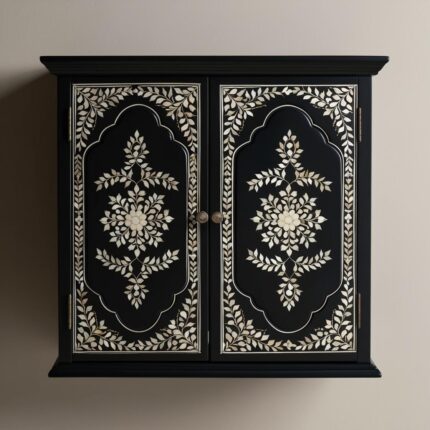 bone inlay bath cabinet