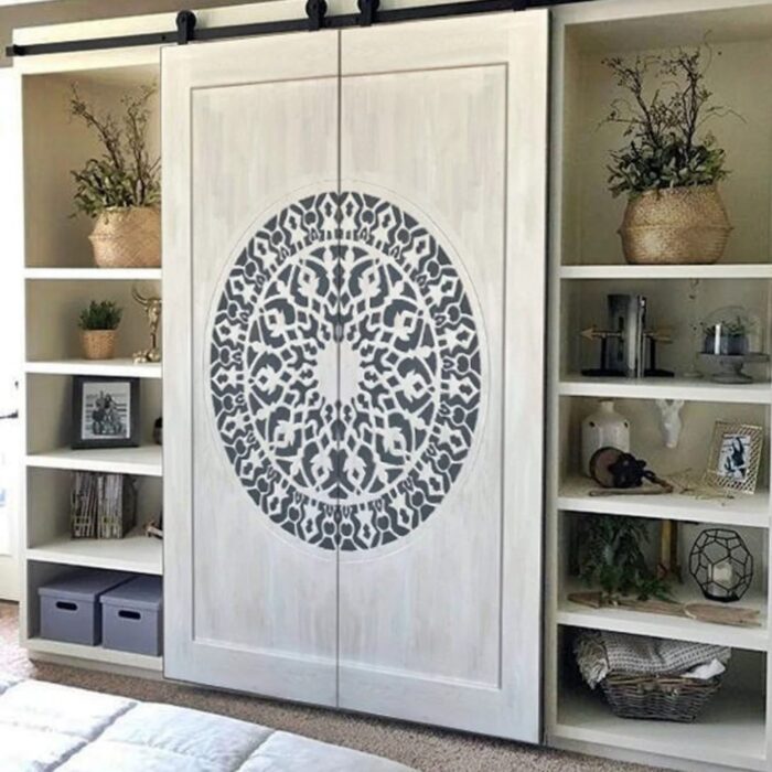 hand carved rangoli barn door