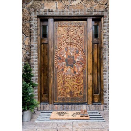 Hand Carved Fish Design Barn Door