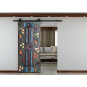 hand carved barn door