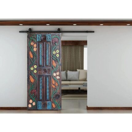 hand carved barn door